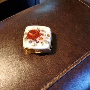 Floral Enamel Trinket Box
